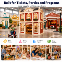 Centre de divertissement familial modulaire Role Play City, maison de marché à deux étages avec comptoir et étagères, qualité vérifiée