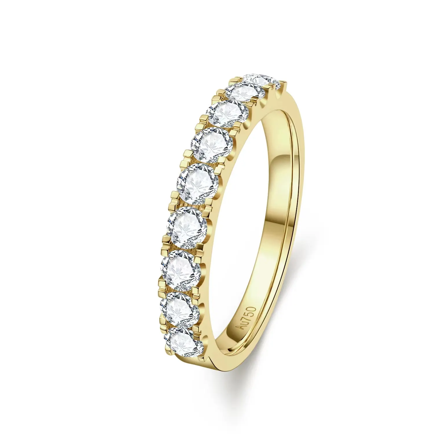 Aliança de casamento de cristal de diamante de qualidade 925 china joia de diamantes de laboratório ouro branco 18K