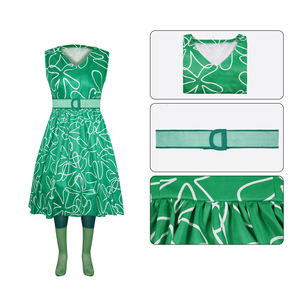Disfraz de Halloween Personalizado de la <span class=keywords><strong>Película</strong></span> <span class=keywords><strong>Inside</strong></span> <span class=keywords><strong>Out</strong></span> 2, Disfraz de Princesa Amarilla de la Emoción Disgusto para Niños - Product Image 1