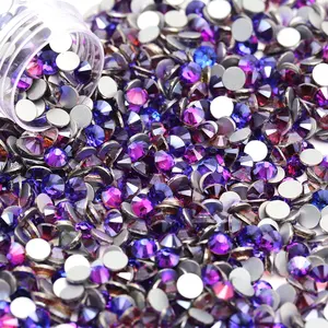 高品质SS3-SS30紫色天鹅绒水晶玻璃水钻平背宝石杯服装指甲DIY设计