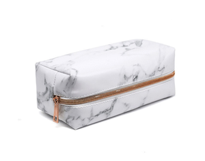 Bolsa de Maquillaje Portátil de Color Blanco con Cierre Dorado, Estuche de Viaje para Brochas de Maquillaje, Bolsa de Almacenamiento - Product Image 4