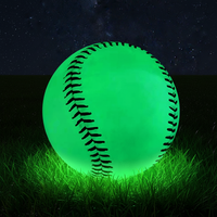 Balle de baseball en cuir phosphorescente, taille officielle, pour l'entraînement nocturne et comme cadeau