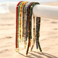 Collier délicat bohème en pierres mélangées, fait main, bijoux colorés en pierres précieuses pour femme, cadeau de vacances ou d'anniversaire