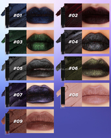OEM Logo personnalisé Haute pigmentation Marque privée Imperméable Végétalien Sans cruauté Animale Finition Métallique Scintillante Black Vibe Velvet Lip Mud