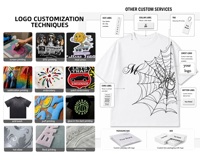 T-shirt surdimensionné pour homme, 300 GSM, poids lourd, 100% coton, logo personnalisé, vente en gros, col rond, manches courtes, motif toile d'araignée, streetwear