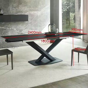 Juego de mesa de comedor extensible con patas de metal de lujo, muebles modernos para el hogar, parte superior de cerámica minimalista italiana Popular - Product Image 5