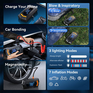 Démarreur portable 12V 1500A pour <span class=keywords><strong>voiture</strong></span> et moto <span class=keywords><strong>avec</strong></span> compresseur d'air et souffleur, kit d'urgence, chargement USB-C - Vente en gros - Product Image 5