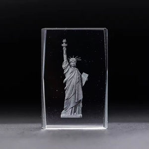 क्रिस्टल 3 डी लेजर उत्कीर्ण रिक्त क्रिस्टल ब्लॉक ग्लास शिल्प स्वतंत्रता की कस्टम मूर्ति न्यू यॉर्क शहर क्रिस्टल क्यूब - Product Image 3