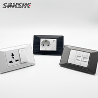 Interruptores de Luz de Pared de Lujo SANSHE CE Tipo 118 y Tomas de Corriente Universales Alemanas Schuko con Salidas de Datos RJ11 RJ45 para Decoración del Hogar