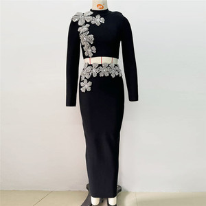 Nouveau modèle de robes décontractées pour femmes Robe de soirée longue perlée col en V manches courtes Robes élégantes pour femmes africaines - Product Image 6