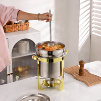Chauffe-soupe Orix en acier inoxydable 201, argenté, or rose et semi-doré, alimenté à l'alcool, équipement de restauration pour service de buffet