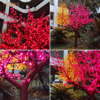 Árbol Artificial de Flor de Cerezo LED de Alta Calidad en Rojo y Rosa para Exteriores, Centro de Mesa Iluminado para Bodas y Decoraciones Navideñas