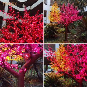 شجرة اصطناعية بإضاءة عالية الجودة بإضاءة ليد حمراء وزهرة الكرز في الخارج شجرة عيد الميلاد محور لزينة الزفاف - Product Image 2