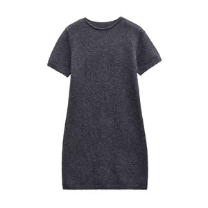 SHENZHU abbigliamento donna 2024 autunno nuovo semplice <span class=keywords><strong>grigio</strong></span> morbido girocollo a maniche corte Mini <span class=keywords><strong>abito</strong></span> 5536207 - Product Image 1
