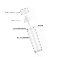 Kits de bouteilles en plastique PET à paroi épaisse de 50 ml, 80 ml, 100 ml, pot à crème pour contenants cosmétiques