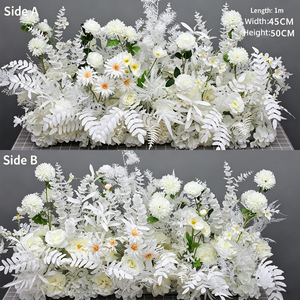 Wholesale 1cm Double Sided Red Artificial Floral <b>Runner</b> Silk Flower Row Wedding Party Aisle <b>Table</b> Backdrop Decor - Product Image 6
