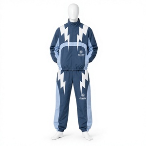 Conjunto deportivo de dos piezas unisex, ligero, cortavientos, con cremallera, de nailon, estilo streetwear, para hombre. - Product Image 1