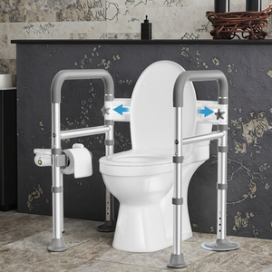 <strong>Raised</strong> <strong>Toilet</strong> <strong>Seat</strong> <strong>with</strong> <strong>Handles</strong> for Elderly - <strong>Toilet</strong> <strong>Seat</strong> Risers for Seniors <strong>with</strong> Adjustable Padded Arms - Product Image 5