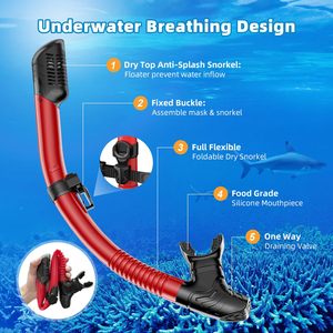 Snorkeling Tube Factory Wholesale <strong>Silicone</strong> <strong>Underwater</strong> Diving Mask for Adult Free Diving Tube for Adults - Product Image 1