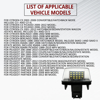 Otnhaee Nouvelle version améliorée 18smd Led Lampes de plaque d'immatriculation 12v Canbus pour Citroen C3 Berlingo pour Peugeot 206 207 306 307