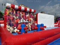 Aire de jeux gonflable commerciale pour enfants et parc à thème GUANGZHOU NEW LEAP, capacité de 140 personnes, bâche en PVC, taille personnalisable
