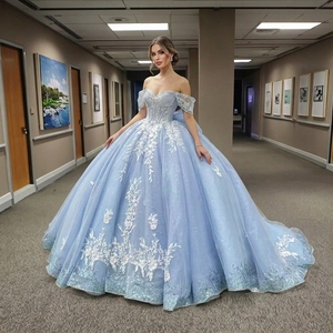 princess polly baby blue dress Haute Couture Blue Wedding Gown (#Alsatia) main image 1