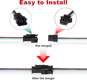 30คู่ JST SM <span class=keywords><strong>3</strong></span>ขาตัวเชื่อมต่อ15ซม. สาย20AWG ตัวเมีย/ตัวผู้ขั้วต่อ LED สำหรับ WS2812B WS2811 WS2812แถบไฟ LED - Product Image 3