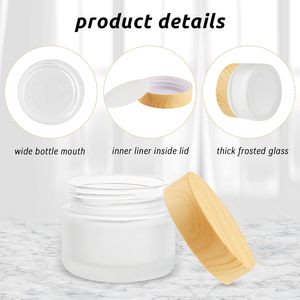 ขวดครีมแก้วฝ้าแบบมีฝาเกลียว ขนาด 5 กรัม/10 กรัม/15 กรัม/20 กรัม/30 กรัม/50 กรัม/60 กรัม/100 กรัม  สำหรับเครื่องสำอาง  รับผลิตแบบ OEM/ODM  พร้อมสกรีนโลโก้ตามสั่ง  สีตามสั่ง - Product Image 3