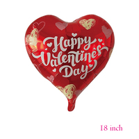 Ballons en feuille d'aluminium en forme de cœur de 18 pouces, décorations pour la fête de la Saint-Valentin