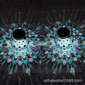 Lámpara Decorativa de Jardín con Mosaico Solar en Forma de Pavo Real, Botella de Vidrio con Luz LED, Resistente al Agua, de Pie - Product Image 1