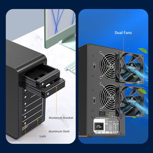 Boîtier de stockage <span class=keywords><strong>RAID</strong></span> <span class=keywords><strong>multi</strong></span>-baies en aluminium pour disques durs / SSD SAS / SATA 2,5 pouces / 3,5 pouces - Product Image 5