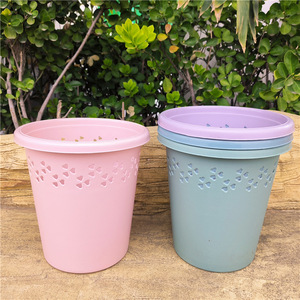 Cylindrical Perforated <b>Plastic</b> Wastebasket Mixed Color Indoor Storage <b>Bin</b> For Living Room Bedroom <b>Kitchen</b> Toilet - Product Image 4