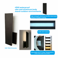 Applique murale LED extérieure moderne ETL, étanche, avec base en aluminium, pour maison, jardin, cour, garage, patio, véranda
