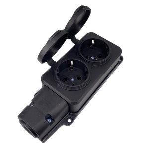 Nuovo IP54 16A 3500W EU <span class=keywords><strong>2</strong></span> Gang <span class=keywords><strong>Schuko</strong></span> f tipo esterno coperchio impermeabile presa di corrente germania Russia prolunga Wireless - Product Image 1