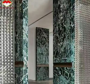 แผ่นหินอ่อนสีเขียวเข้มสำหรับแผงผนังกระเบื้องหินอ่อนสีเขียวหม่นสำหรับตกแต่งโรงแรม - Product Image 3