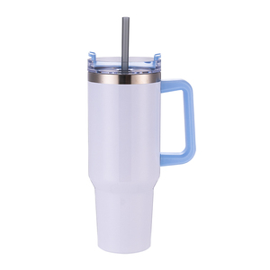 Mug isotherme de voyage et de camping en acier inoxydable de 40 oz avec paille, motif cœur, entrepôt USA - Product Image 4