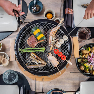 Auplex Mini <span class=keywords><strong>Barbecue</strong></span> Coréen Portable Table à Charbon de Bois en Céramique Galvanisé Yakitori <span class=keywords><strong>Barbecue</strong></span> Grills pour Intérieur/Camping Cuisine - Product Image 6