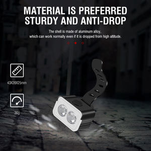 Éclairage avant de vélo Ultra étanche Ipx6 en alliage d'aluminium, éclairage de vélo à large rayonnement de 180 degrés pour le cyclisme - Product Image 5