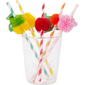 3D Decorative Flower Straw Paper Disposable Straws For Party Beverage Decorations - Product Image 4