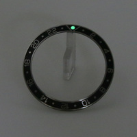 Nouvelles inserts de lunette inclinée en acier inoxydable 316L de 38 mm, style GMT SKX007, avec PIP vert Super C1, pour montres