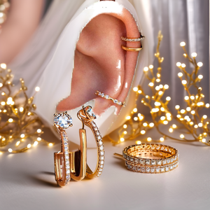 For 925 Sterling <b>Silver</b> Vintage <b>Hoop</b> Earrings 18K Gold Plated with Pave Zirconia Unisex Wedding Gift Fine Jewelry Wholesale - Product Image 2