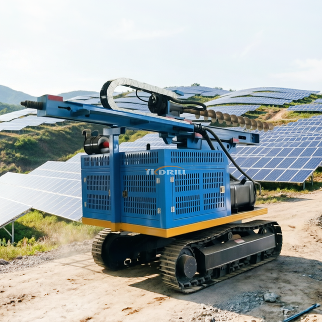 Solar Drilling Machine for PV Installation with Auger and Hydraulic System