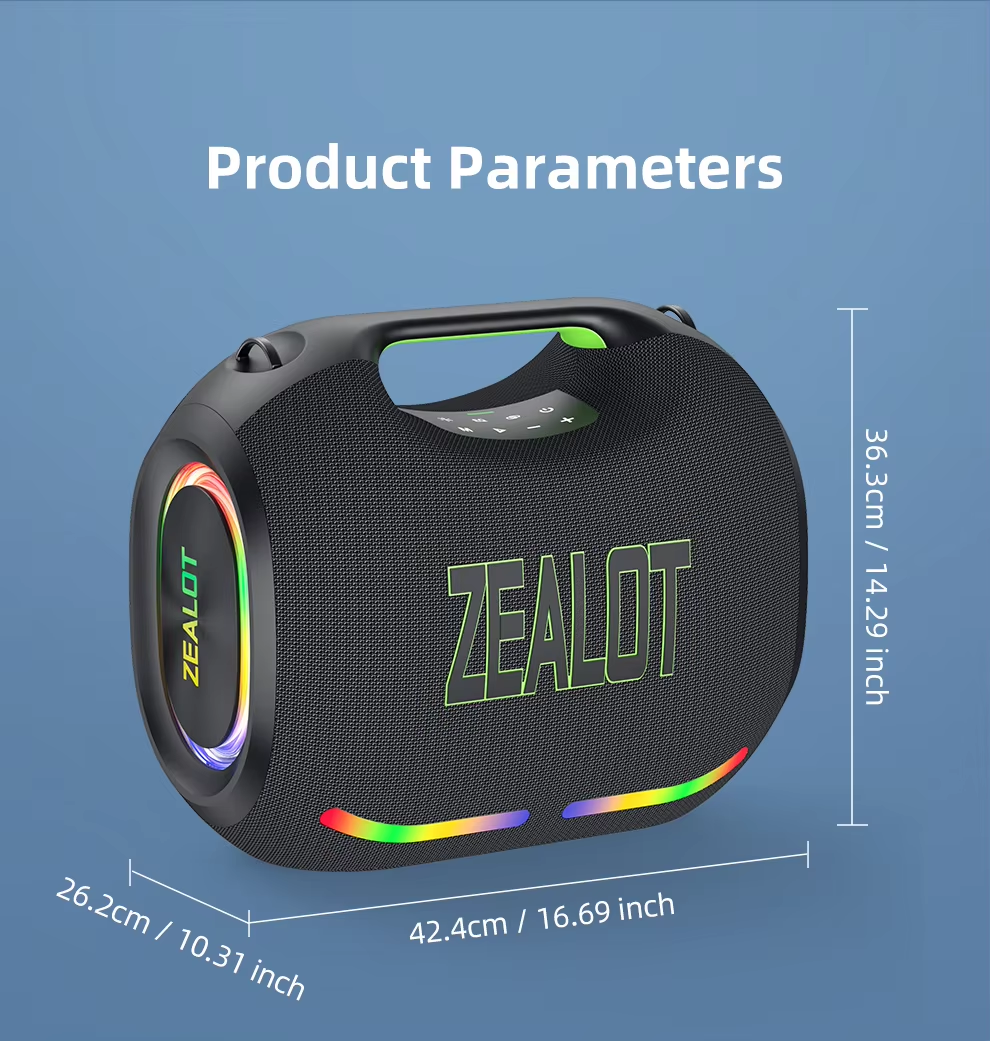 ZEALOT ZE21 250W Portable Wireless for Speaker 10000mAh IPX6 Waterproof RGB LED USB/AUX Input 2.1 Channel for Outdoor Use · image 5