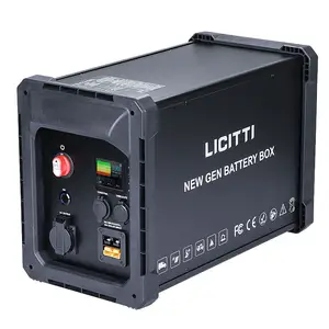 LICITTI Lithium AGM Lead-acid Gel Metal Diy 12v Aluminum Waterproof Solar Empty 180ah Diy Battery Box With 2500W Inverter