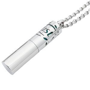 Cylindrical Essential <b>Diffuse</b> Perfume Oil <b>Bottle</b> Stainless Steel Essential Oil Pendant Aromatherapy Pendant - Product Image 1
