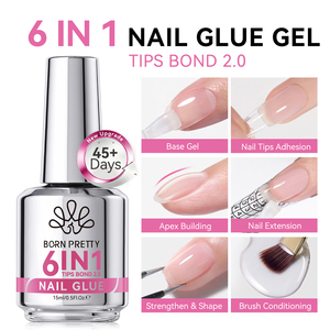 BORN PRETTY Gel Adhesivo Multifuncional 6 en 1 para Uñas 15ml, Adhesivo para Puntas de Uñas de Larga Duración, Base de Adhesión, Extensión y Fortalecimiento de Uñas - Product Image 1