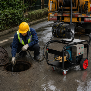200 kg haute pression 15 kW <span class=keywords><strong>Machine</strong></span> de nettoyage d'égout électrique 66 litres débouchage nettoyeur de tuyaux commercial pour ferme municipale nouveau - Product Image 6