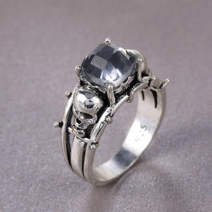 Anello alla Moda Hip Hop con Zirconi per Bambini, Gioiello Religioso con Gemma, Incastonatura a Griffe, Placcatura in Ottone, Vari Animali e Numeri - Product Image 2