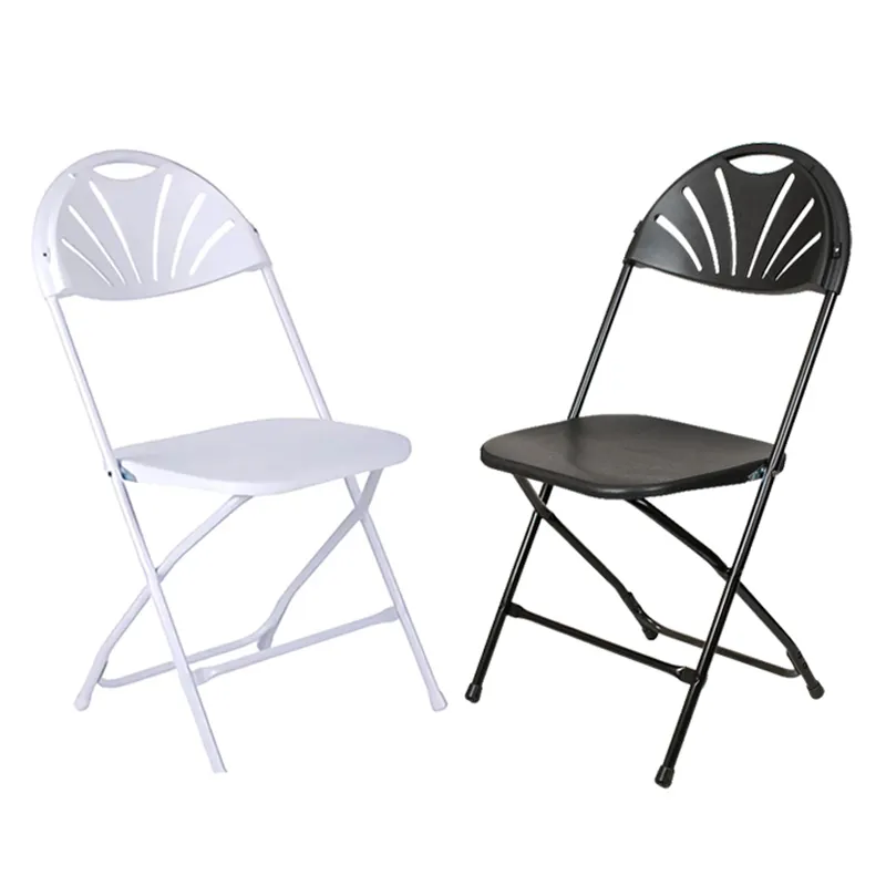 屋外軽量スタッカブルファン型プラスチック折りたたみ椅子高品質ポータブルアクティビティチェア