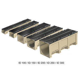 Grondaia a canale di scarico <span class=keywords><strong>in</strong></span> calcestruzzo polimerico <span class=keywords><strong>in</strong></span> resina dal Design moderno per applicazioni stradali all'aperto - Product Image 2